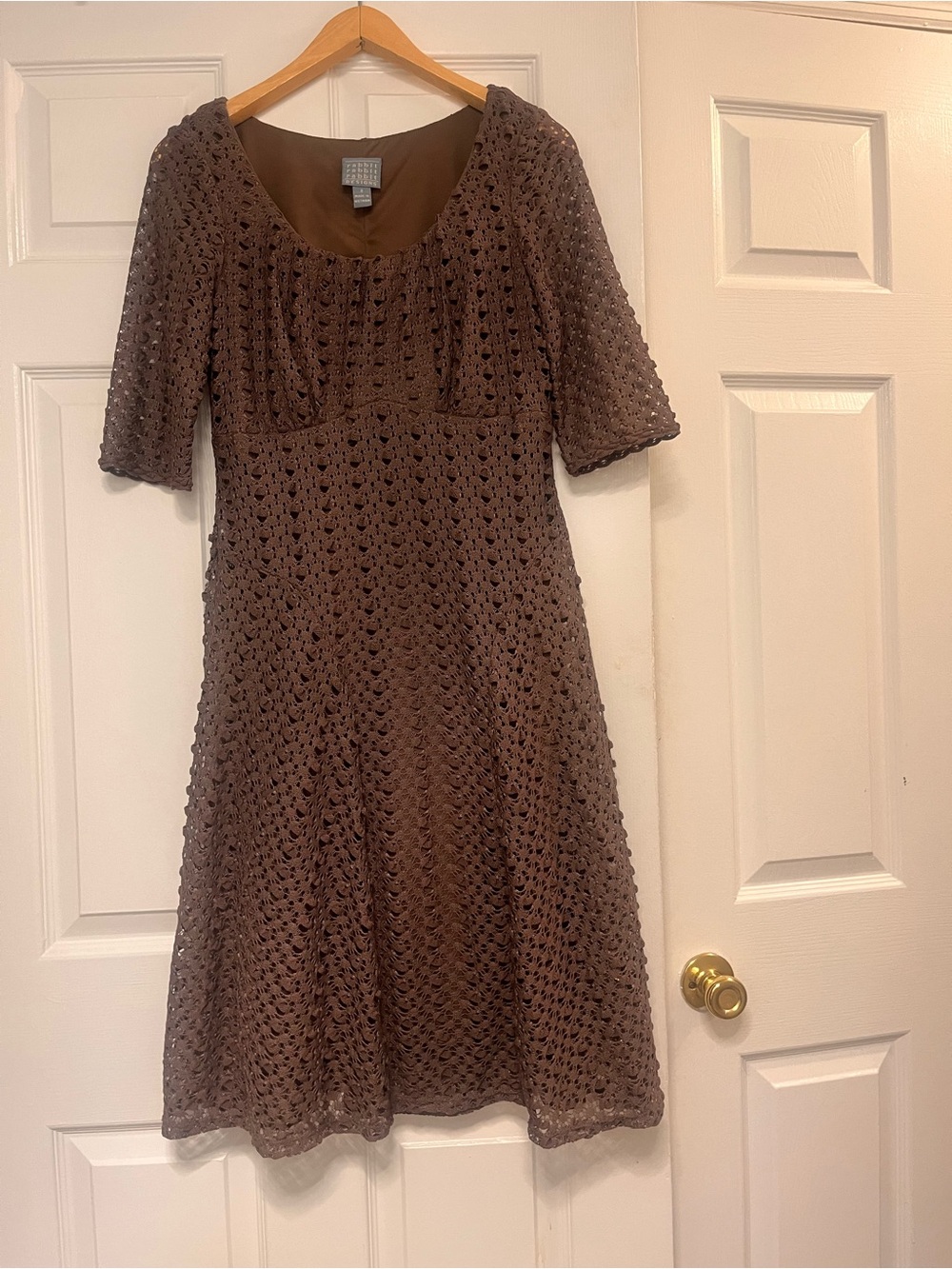 Rabbit Rabbit Rabbit Crocheted grayish Midi Dress 8 - Picture 1 of 10